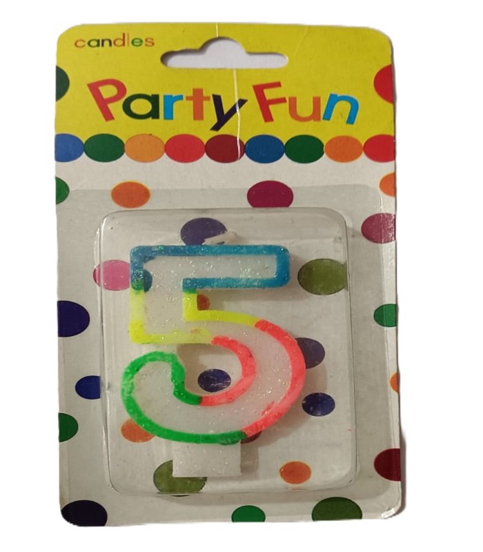 colourful candle number 5