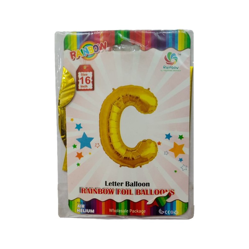 Golden C Letter Alphabet Foil Balloon