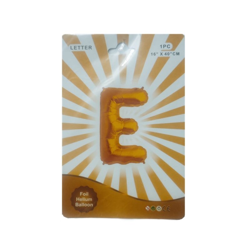 Golden E Letter Alphabet Foil Balloon