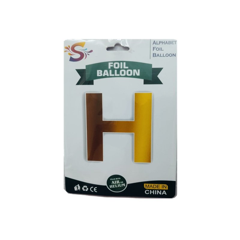 Golden H Letter Alphabet Foil Balloon