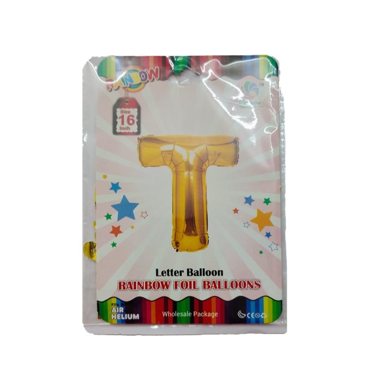 Golden T Letter Alphabet Foil Balloon