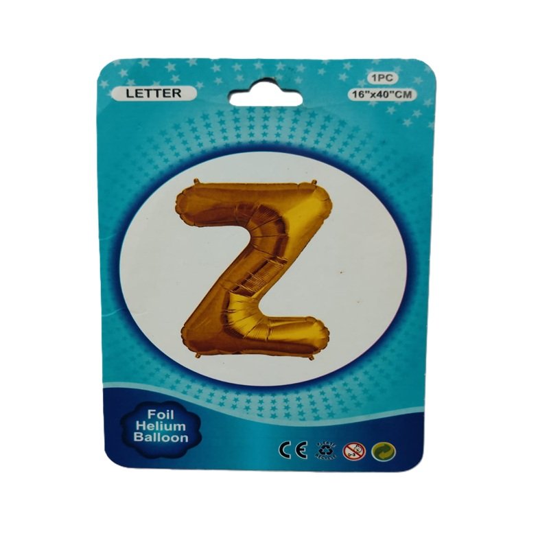 Golden Z Letter Alphabet Foil Balloon