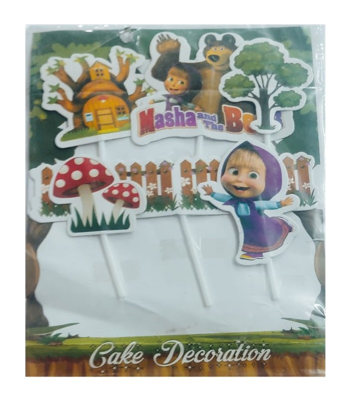 Masha and the bear cake topper