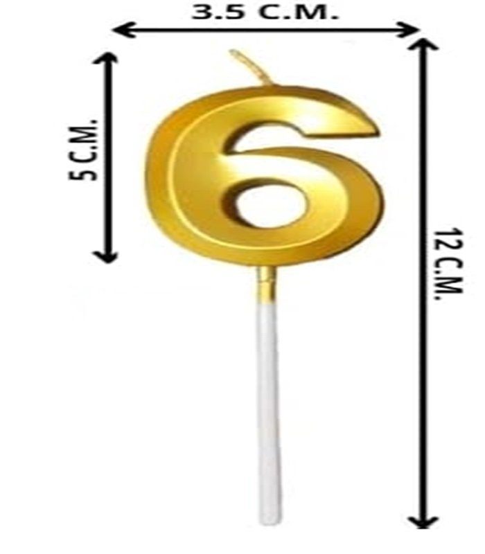 number 6 golden candle - Image 2