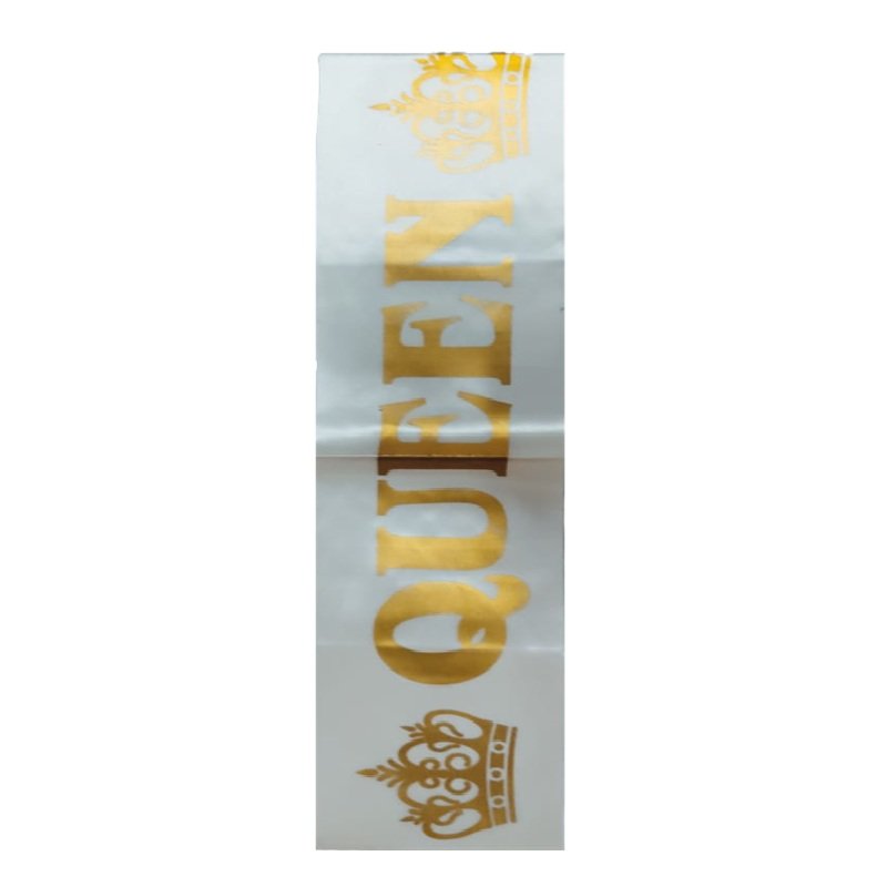 White Colour Queen Sash